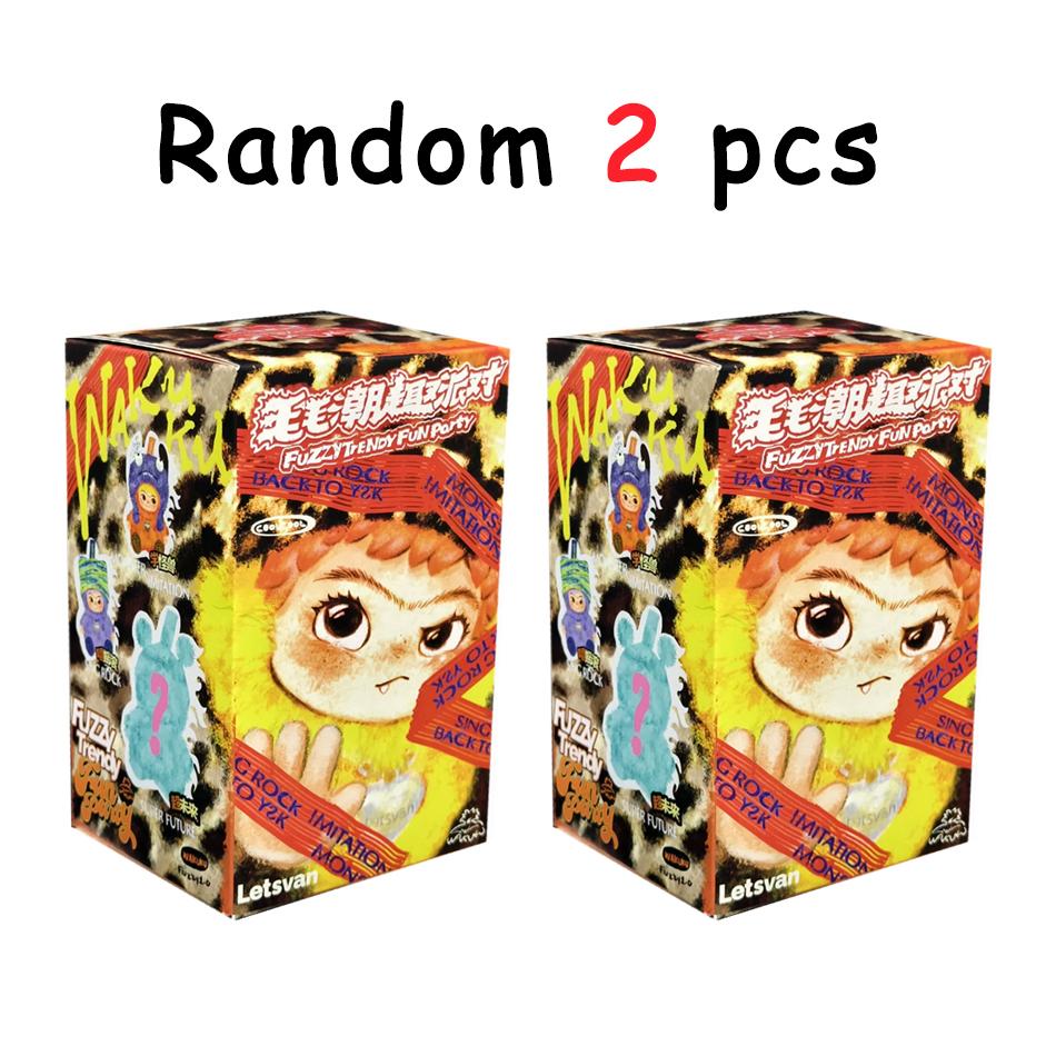 Wakuku Fuzzy In Fashion Fun Party with Box Cute Wakuku Figure Action Box Mystery Cute Doll Bag Pendant Doll Surprise Gift Toy