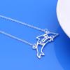 Creative 925 Silver Necklace For Woman's Charm Dolphin Pendant Necklace Sterling Silver Chain Minimalism Birthday Gift Jewelry