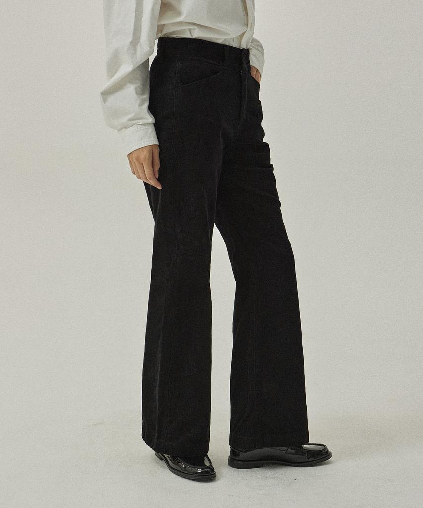 MAGOODGAN Chera 4805 Corduroy Black Bell-Bottom Pants