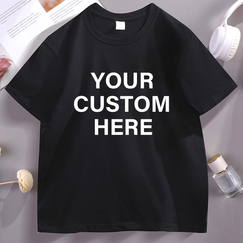 Printed Cotton T-Shirt Personalized Design T Shirt Inspired Text DIY Photo Picture Tee Cotton S