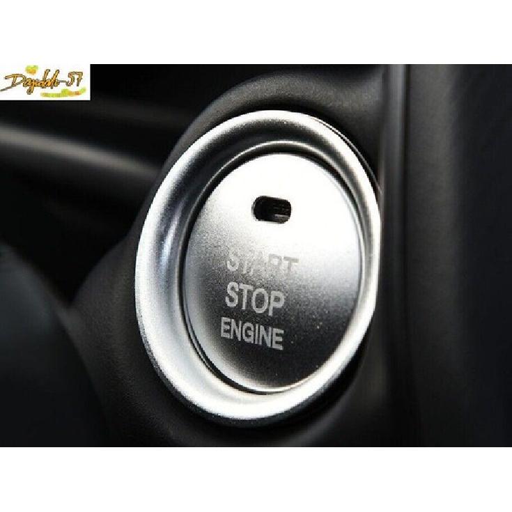 2PCS Silver Engine Start Stop Button+Ring Cover Trim For 2014+ Mazda 3 6 CX-5