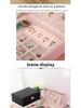 Elegant Double-Layer Jewelry Storage Box with Lock, Wooden & PU Leather Finish