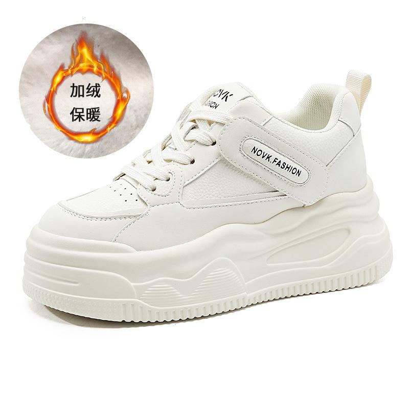 Fashion 8.5CM Women's Breathable Mesh Sneakers Autumn New Style Versatile Thick Bottom Casual Sports White Shoes Comfortable All Match
