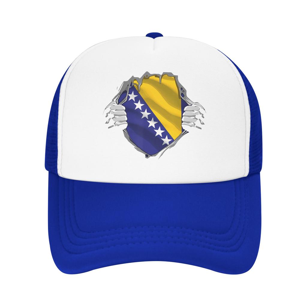 Bosnia and Herzegovina Flag Mesh Baseball Caps Unisex Women HipHop Sun Hat Hat Breathable Summer Trucker Cap
