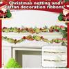 Christmas Decorations Creative Gift List Ball Hanging Ornaments Mesh Rattan Decorative Ribbon