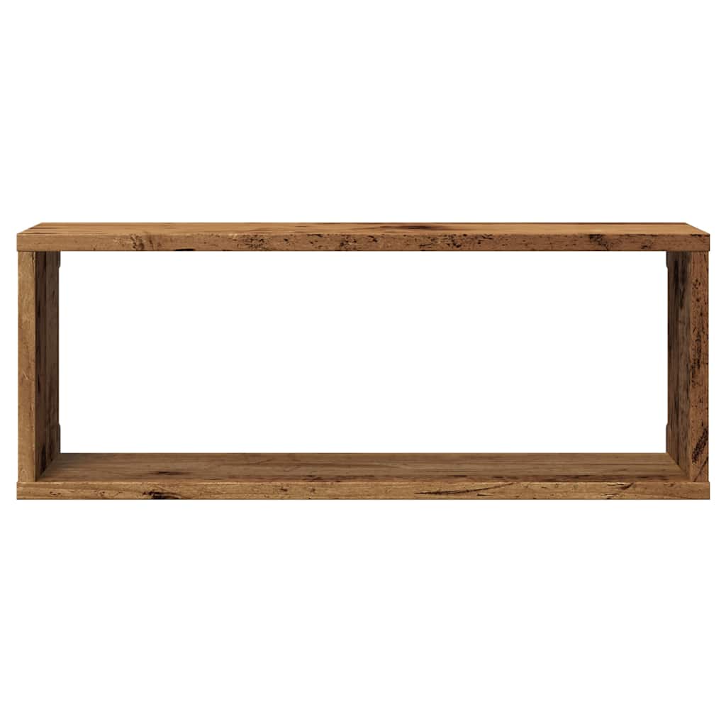 Cube Wall Shelves 2 pcs Rustic Wood Look 60 x 15 x 23 cm Engineered Wood