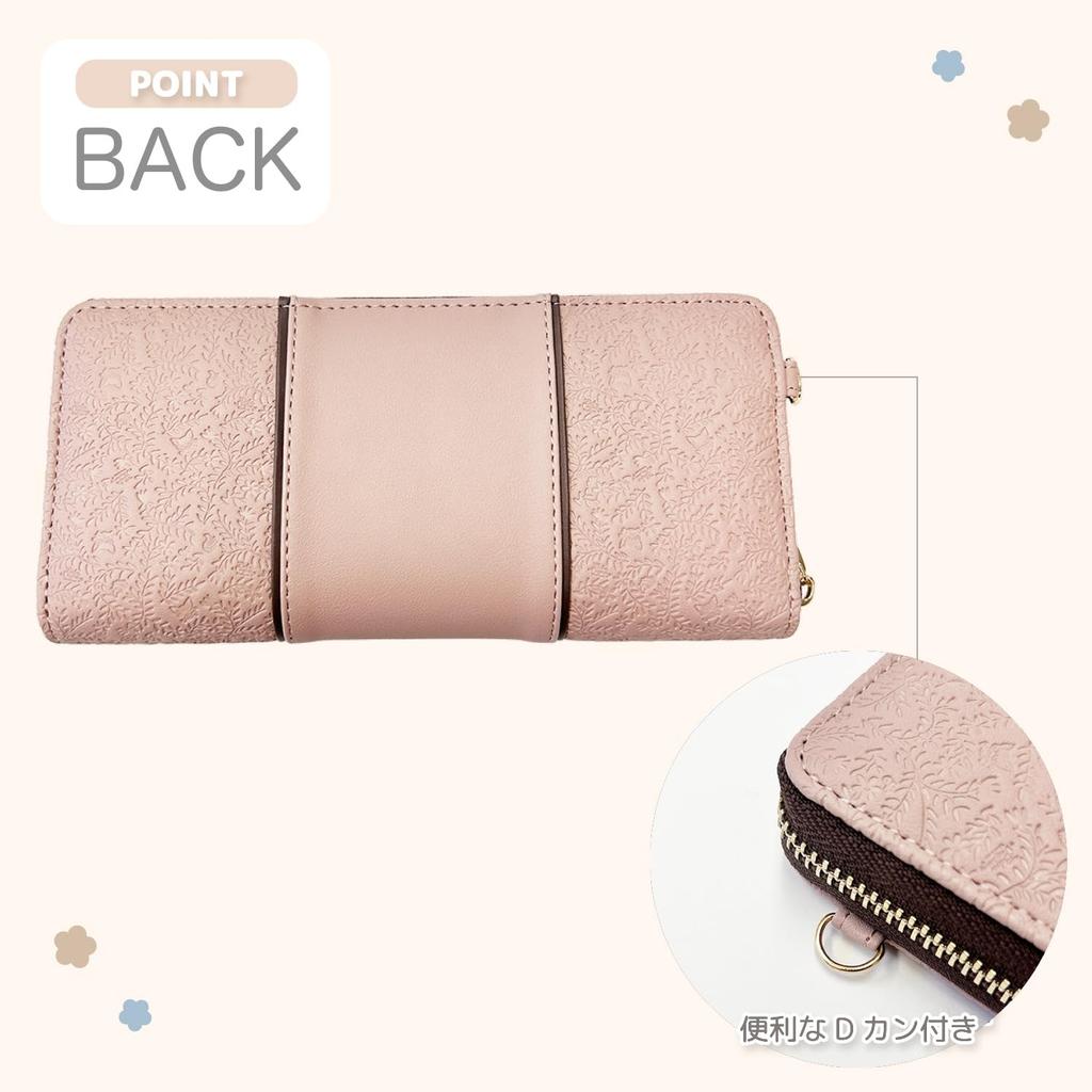 K-PARTS Bebe Dayan Embossed Wrap Long Zipper Wallet for Women and Girls, Featuring a Cute Bebe Dayan Cat Design, Perfect as a Gift or Present, with a