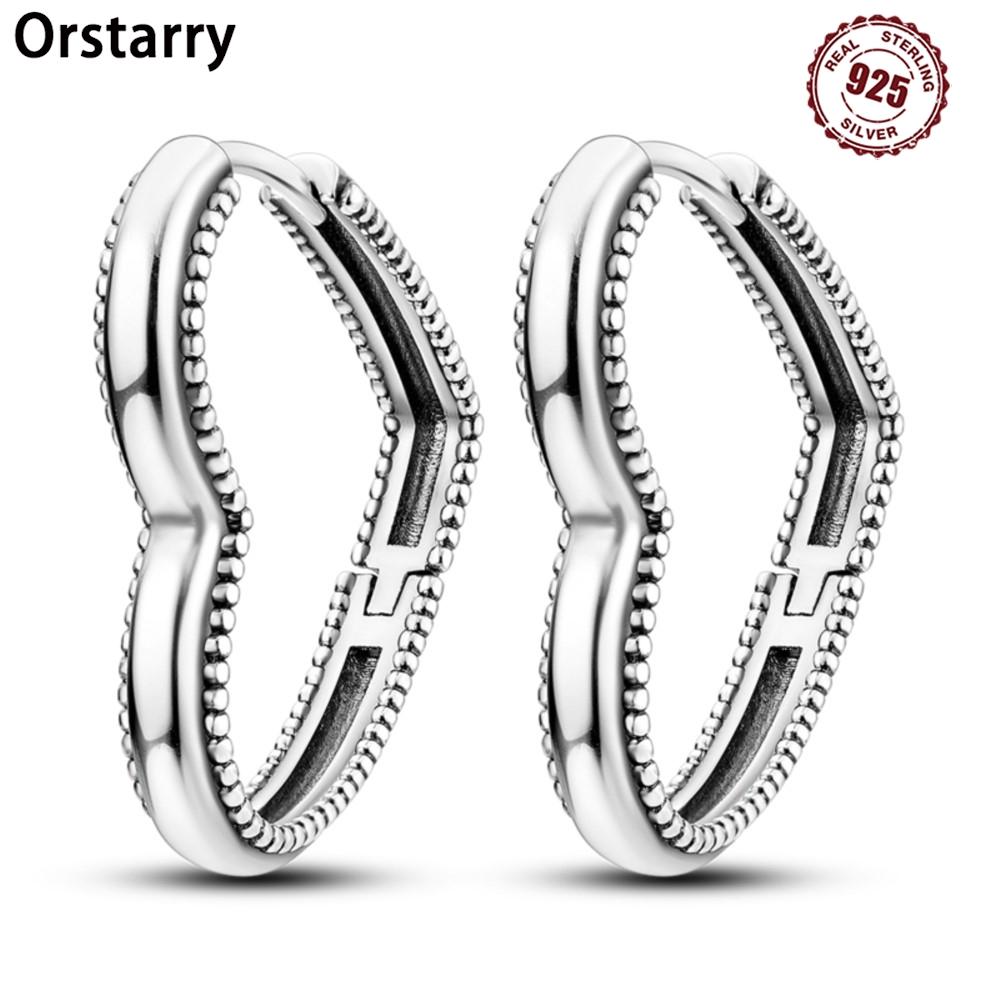 925 Silver Love Heart Hoop Earrings Women Zircon Circle Fine Jewelry Gift Accessories Simple Elegant Design