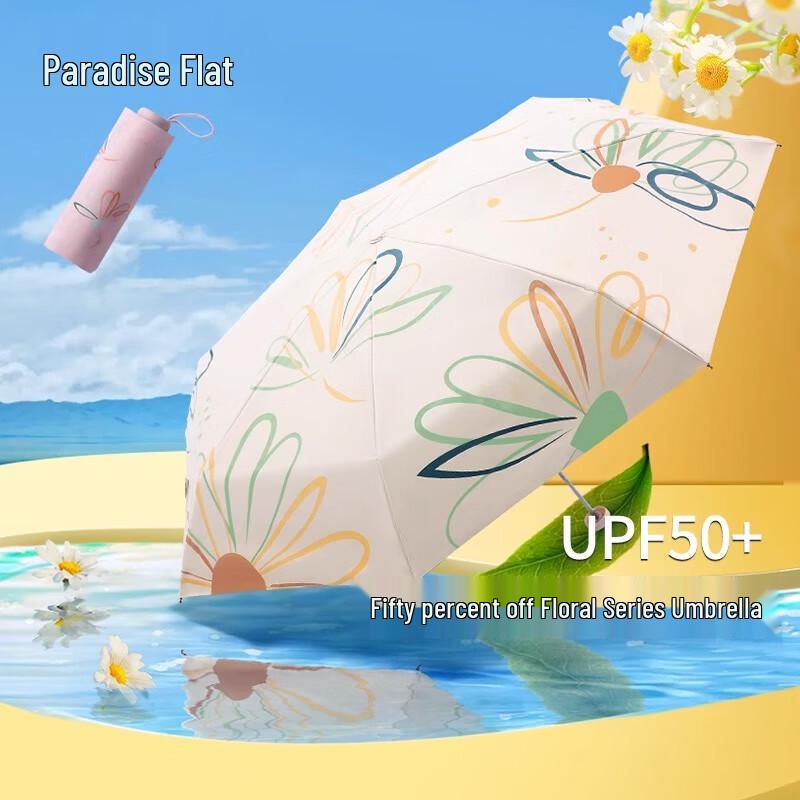 Heaven Black UV Protection Five-Fold Folding Umbrella