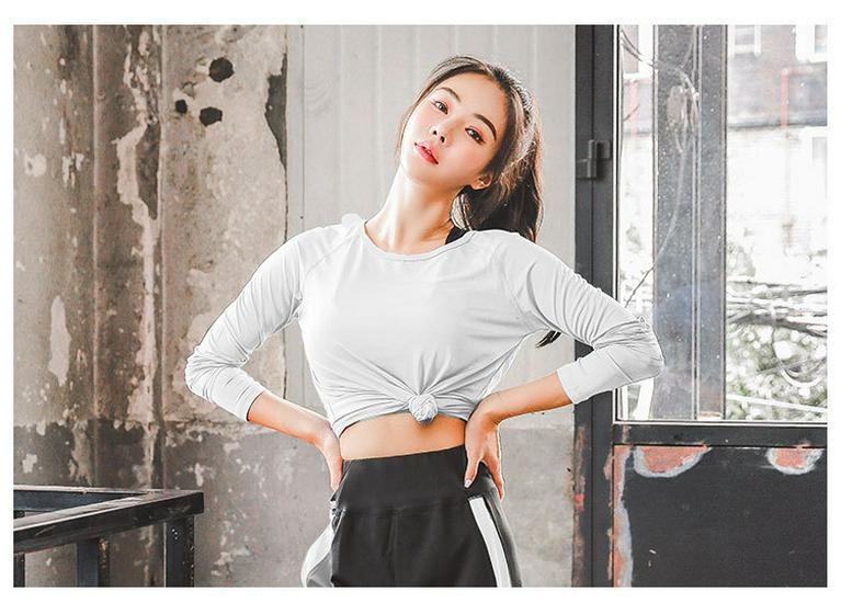 Women's Quick Dry Slimming Long Sleeve Yoga & Running Top - Plus Size, Autumn Style