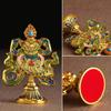 8 Pcs Painted Tibetan Engraved Eight Treasures Auspicious Statue Tantric Alloy Handicraft Buddhism Home Gift Desktop Decorative