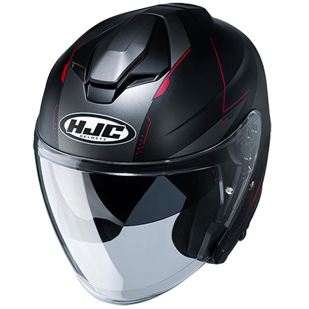 HJC HELMETS I30 SLIGHT HJH215 Open Face Motorcycle Helmet, Black/Red (Size Small)