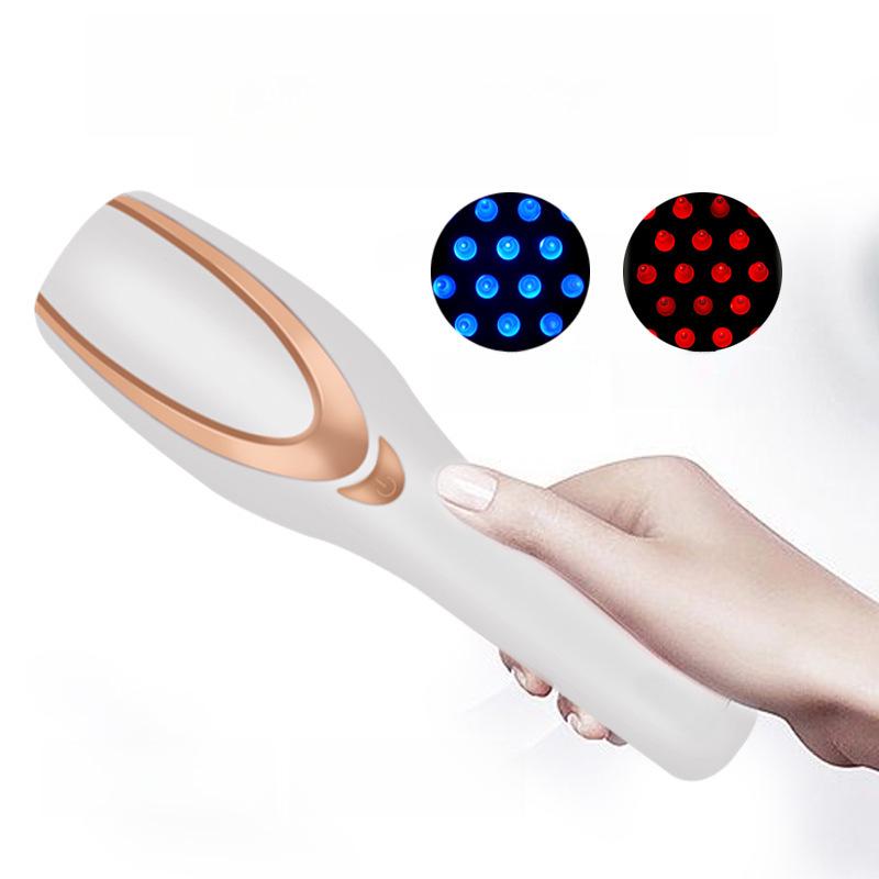 Electric Anti-Hair Loss Vibration Comb with Red & Blue Light Therapy for Hair Growth and Scalp Massage