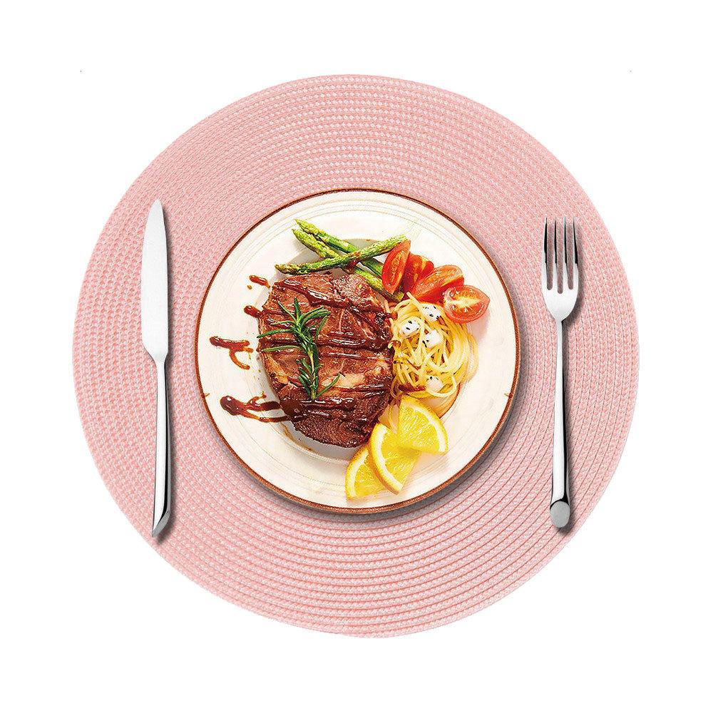 

1/4/6Pcs Round Placemats Vinyl Woven Cute Washable Table Placemats Kitchen Table Mats Blue Christmas Table Decor Pad Placemats 1pcs 38cm