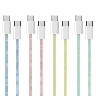 60W PD USB C Fast Charging Cable for iPhone 15 Pro Max 15 Plus Samsung Moto OPPO VIVO Xiaomi Redmi Dual Type C Braided Cable 2m
