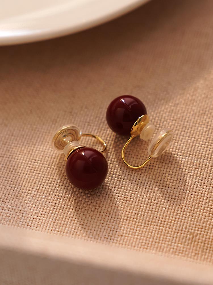 Shijiazhenduo Gray Pearl Earrings: Upgraded Silicone Ear Clips for Comfort and Style