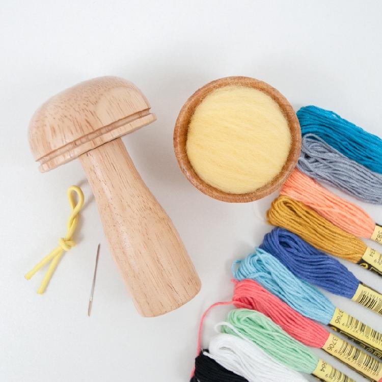 Mushroom Patchwork Utensile Wooden Darning Tool Weaving Crafts for DIY Sewing