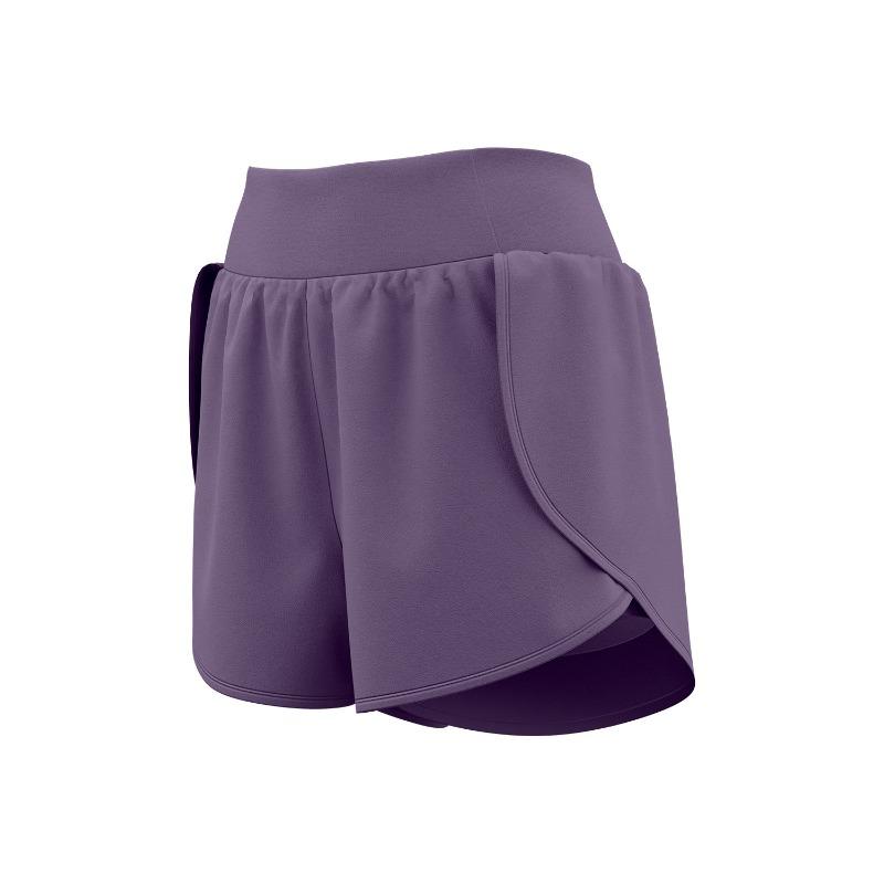 Fake Two-piece Sports Shorts Women's Anti-light Side Pockets Loose Running Fitness Yoga Shorts