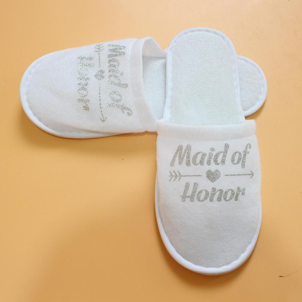 Bridesmaid Wedding Pajama Party Slippers - Colorful Letter Design