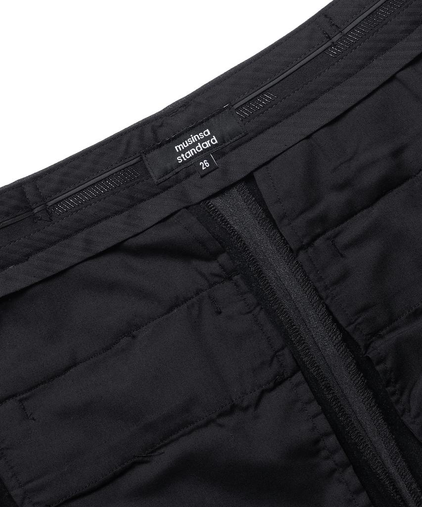 MUSINSA STANDARD WOMAN Women'S Heavyweight Fleece-Lined Straight Hidden Elastic Waist Slacks [Charcoal Gray]