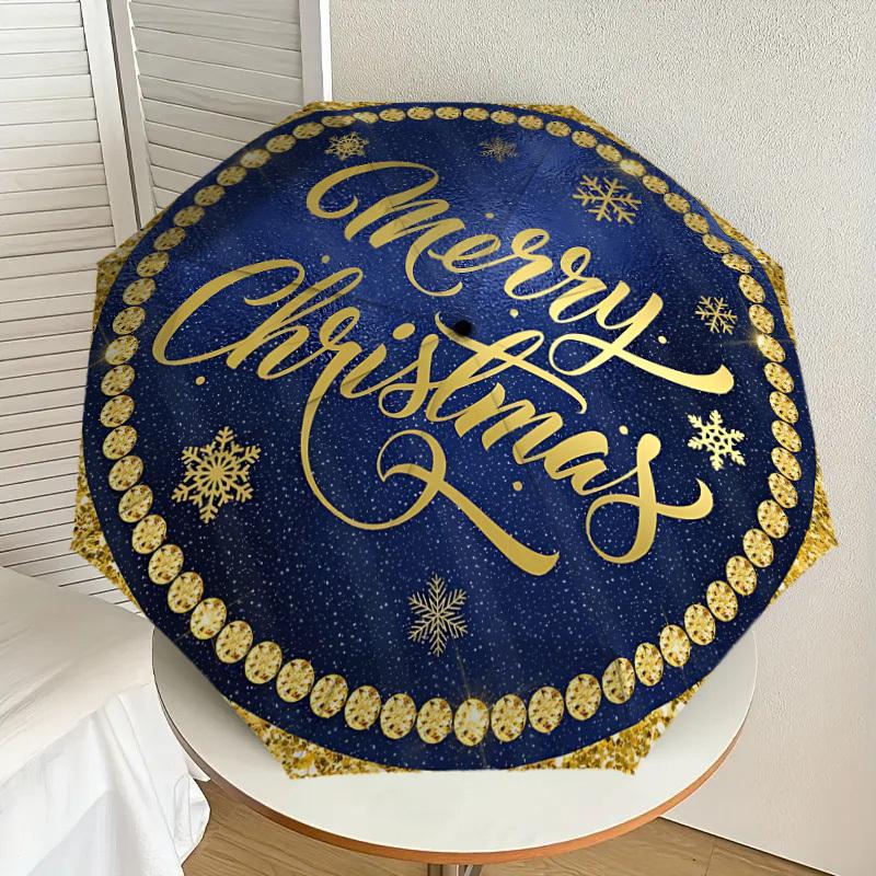 

1pc Merry Decoration Automatic Folding Umbrella, Heavy-Duty 8-Rib Construction, Perfect for Everyday yy251114109