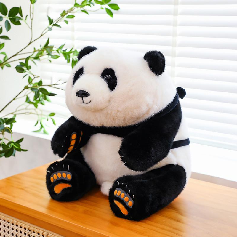Giant Panda Cute Plush Toy Carry A Bag Adorable Zoo Souvenir Children Doll Gift