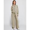 Women's Two-Piece Set: Zipper Sweatshirt & Wide-Leg Sweatpants Casual Outfit