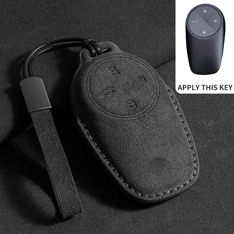 Car Key Cover For Weilai NIO ES6 ES8 EC6 ET7 Auto Car Key Bag Case Cover Shell Fob Protector Holder Keychain Accessories