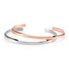 Titanium Steel C-Shaped Engraved "Follow Your Heart" Open Bracelet for Couples