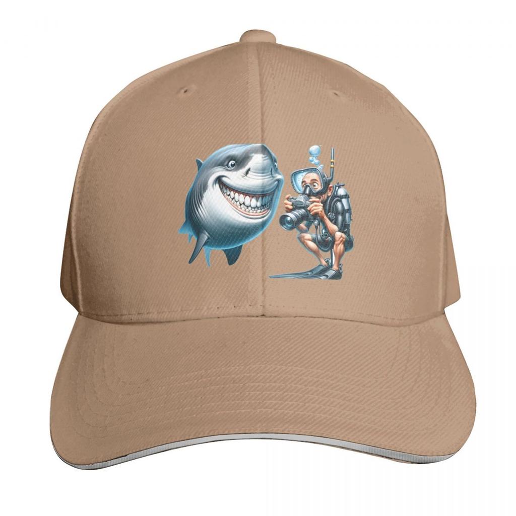 Great White Smile Say Cheese Baseball Cap Ball Cap Luxury Cap Winter hat sun caps Ladies Unisexs