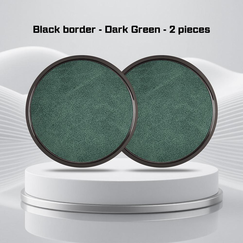 For Toyota Camry Crown Majesta Highlander Land Cruiser Car Water Cup Pads Leather Alloy Coaster non-slip Mat Interior Accessorie