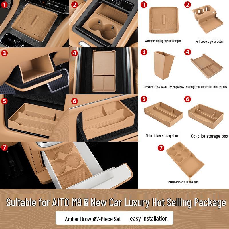 AITO M7 M8 M9 Accessories: Wireless Charger Pad & Interior Trim Mod Kit