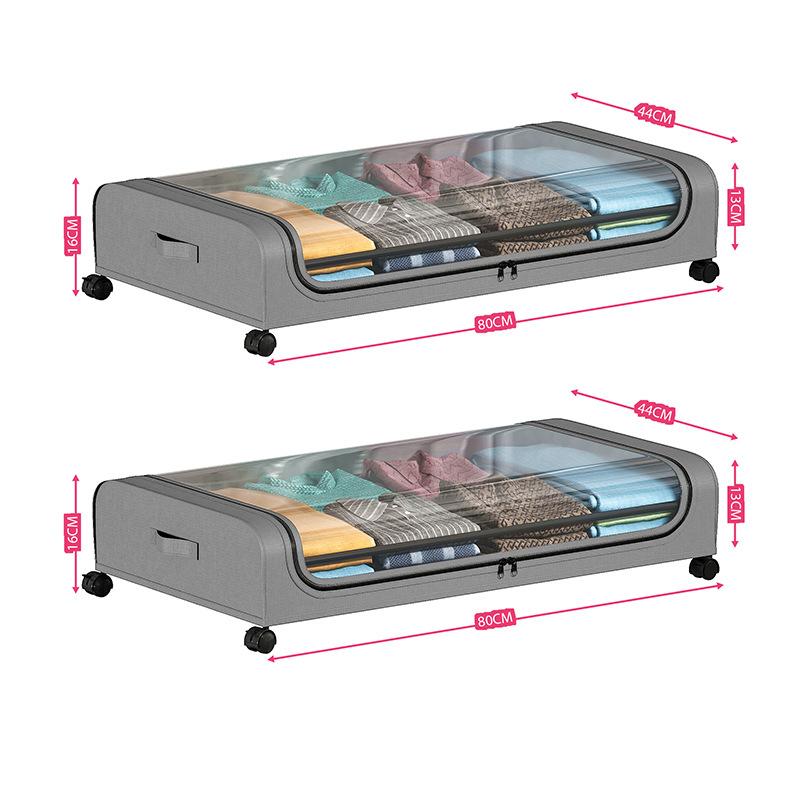 Under Bed Storage Organizer - Underbed Bins With Wheels And Lid For Clothes Bedding Shoes Blankets Books Toys Home Organization