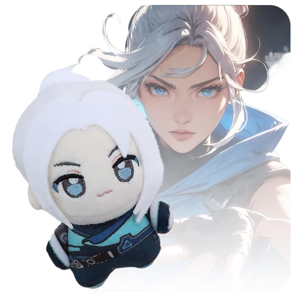 10cm New Game VALORANT Jett Plush Toys High Quality Figure Toy Cartoon Game Anime Cosplay Toys Body Squeaking Plush Pendants