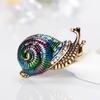 Lady Multicolor Fashion Cartoon ślimak Shiny Rhinestone emaliowana broszka Pin Jewelry