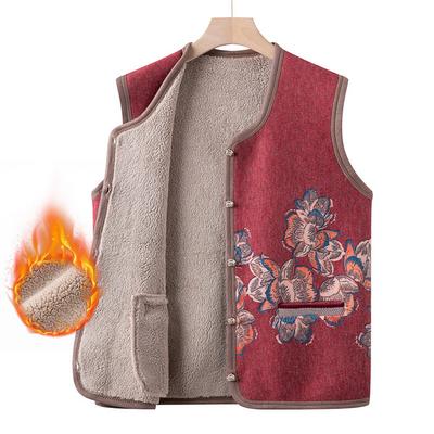 Autumn and Winter Wear Velvet Vest In The Elderly Wear Vest Mother Autumn Thickened Warm Vest