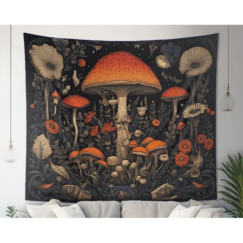 mushroom tapestry 75x100