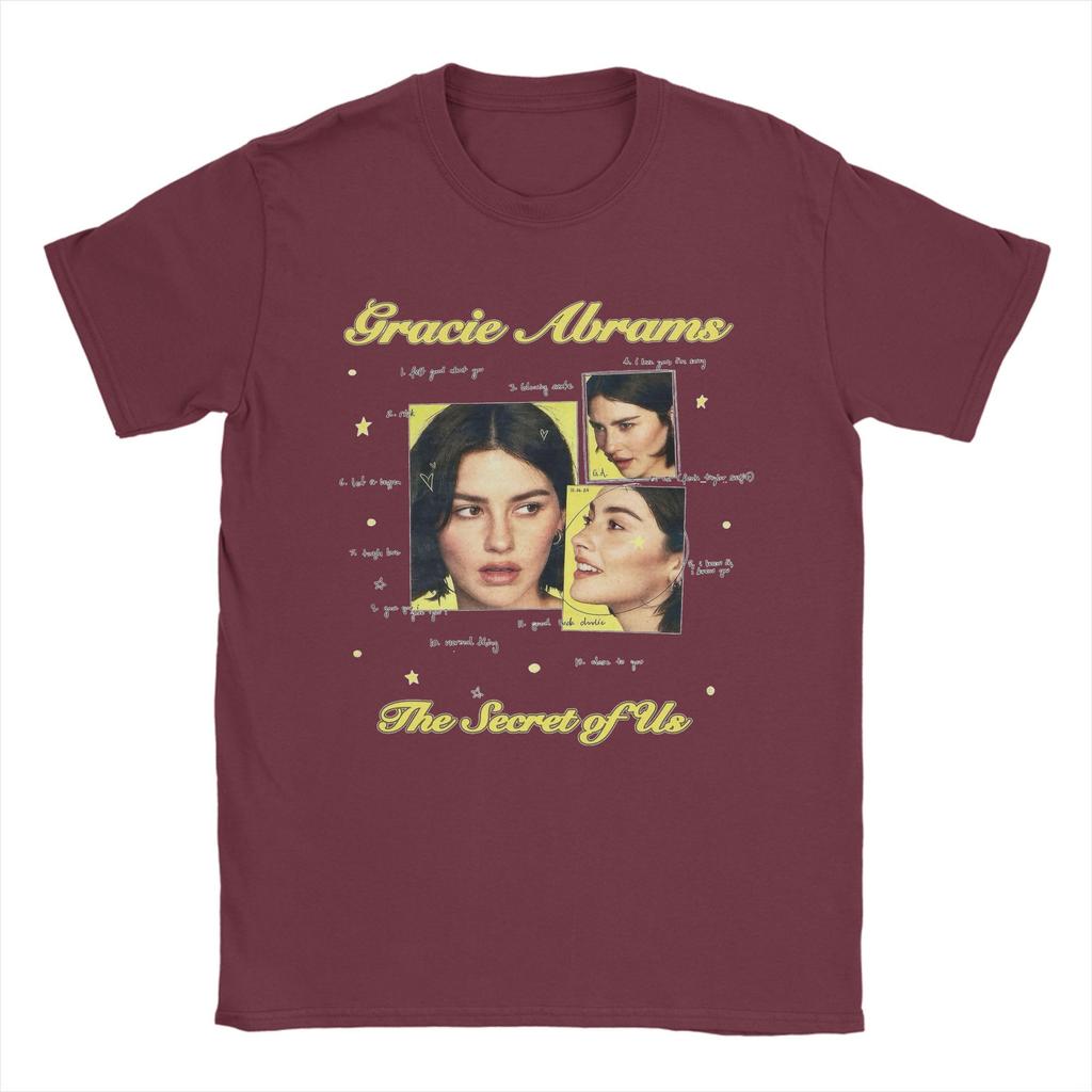 Gracie Abrams The Secret Of Us Tour 90s Men's T Shirt  Funny Tee Shirt Short Sleeve O Neck T-Shirt Pure Cotton Clothing