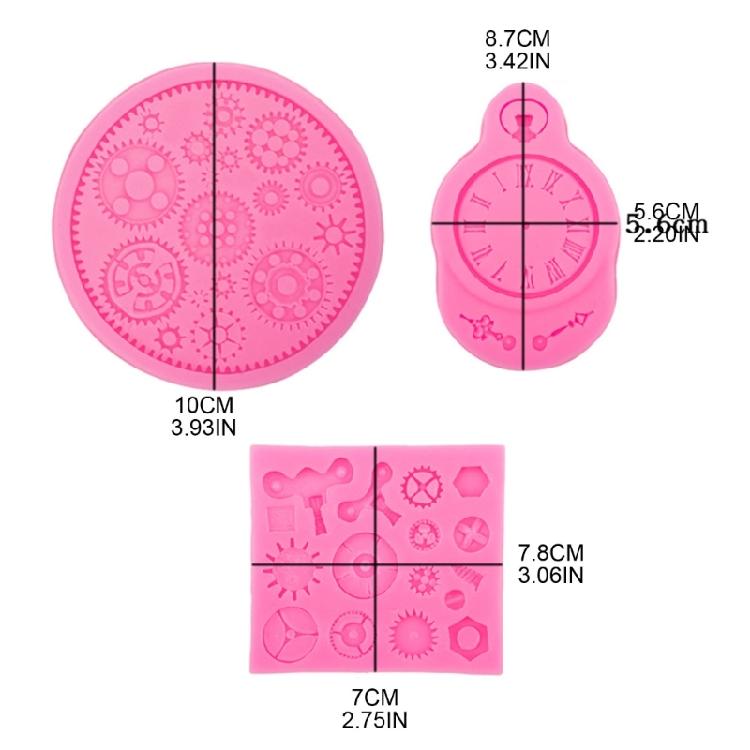 Clocks Gear Silicone Mold Chocolate Candy Mold for Diy Dessert Ice Block Mold