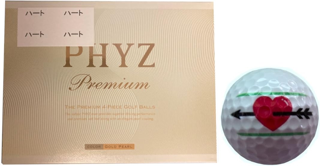 

Golf Bridgestone PHYZ Premium Gold Pearl Golf Balls Dozen [Happiraki Line] (1 Heart) белый