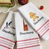 1Pc 40x60cm Cotton White Home Waffle Embroidered Tea Towel Table Napkin Place Mat Kitchen Dishcloth Xmas Gift