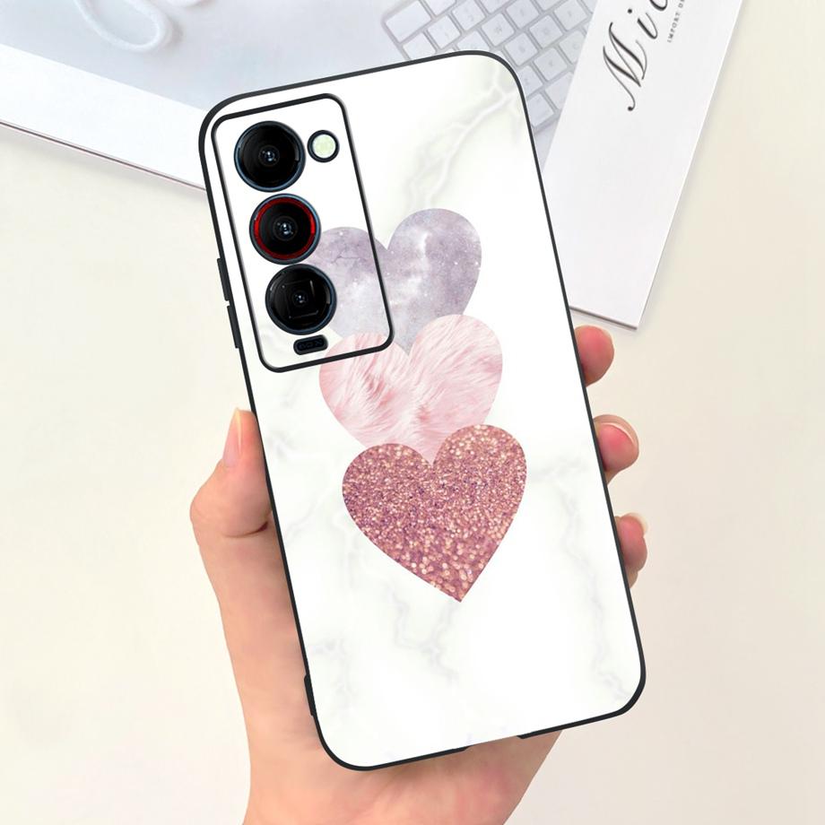 Für Tecno Camon 18 18i 18P 18 Premier Hülle Niedliche Katze Blumen Cartoons Cover Für Camon18 Premier Handyhülle Camon18P Weiche Funda Tasche