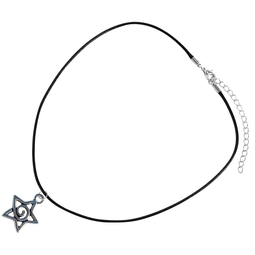 Trendy Swirl Star Pendant Necklace Fashionable Punk Neckchain Women Collarbone Chain Adjustable Choker Accessories