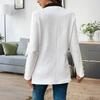 Women's Loose And Comfortable V-neck Long Sleeved Button Solid Color Jacket