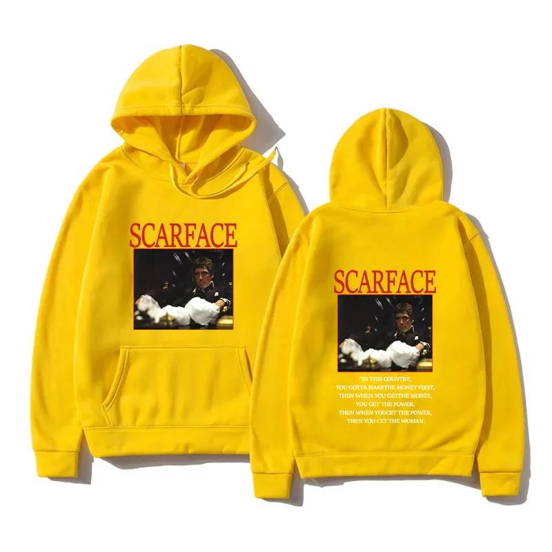 Jaren 90 Klassieke Film Scarface Tony Montana Heren Hoodie Heren Dames Hip Hop Vintage Lange Mouw Sweatshirt Losse Pullover Streetwear