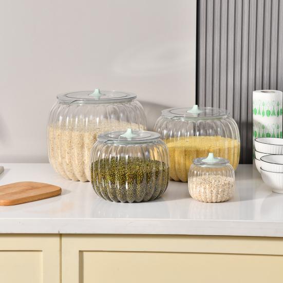 Банка для хранения с герметичной крышкой Большая Свободный Прозрачный Дизайн Пыленепроницаемая Пищевой класс BPA Зерно Рис XS