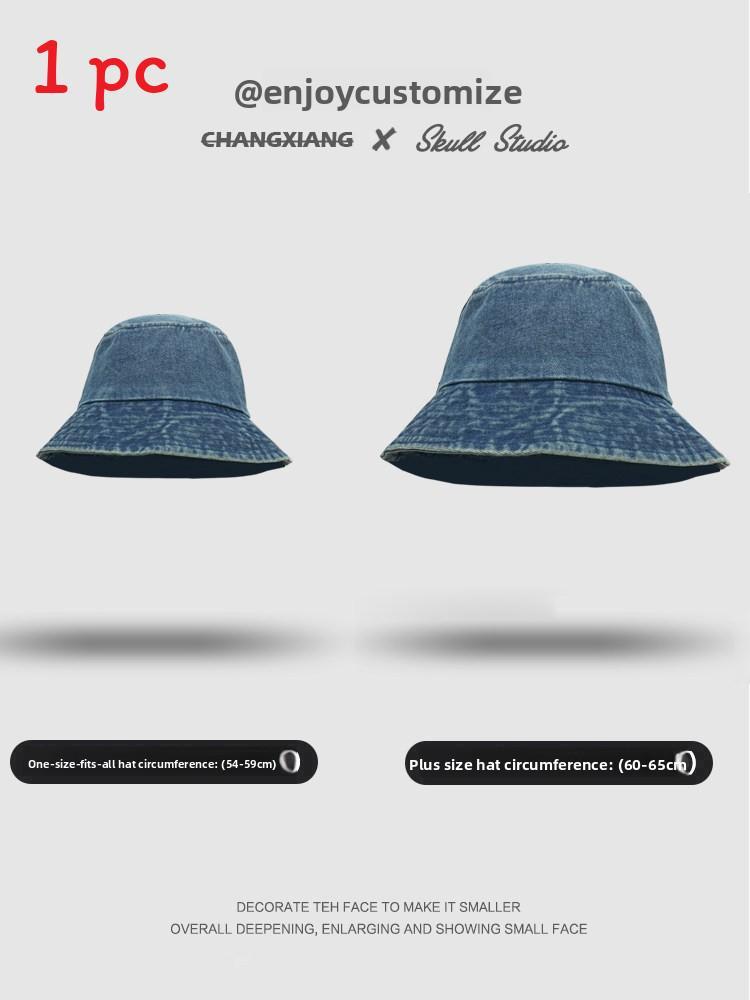 Fisherman Hat Large Size Cotton Sun Protection Wide Brim Summer Style For Casual Wear