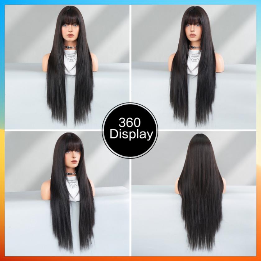 European Wig Women's Fashion Long Wig With Bangs HW9172