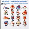 Cute Animal Fridge Decors Christmas Cat Rhinestone Magnets DIY Kit, Make 16Pcs Kitty Magnet Craft Kit Refrigerator Magnets, Faux Diamond for