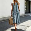 Zweiteilige Sets für Damen, Sommer Ärmelloses Tanktop und Shorts Passende Sets, Lässige Urlaubs-Loungewear